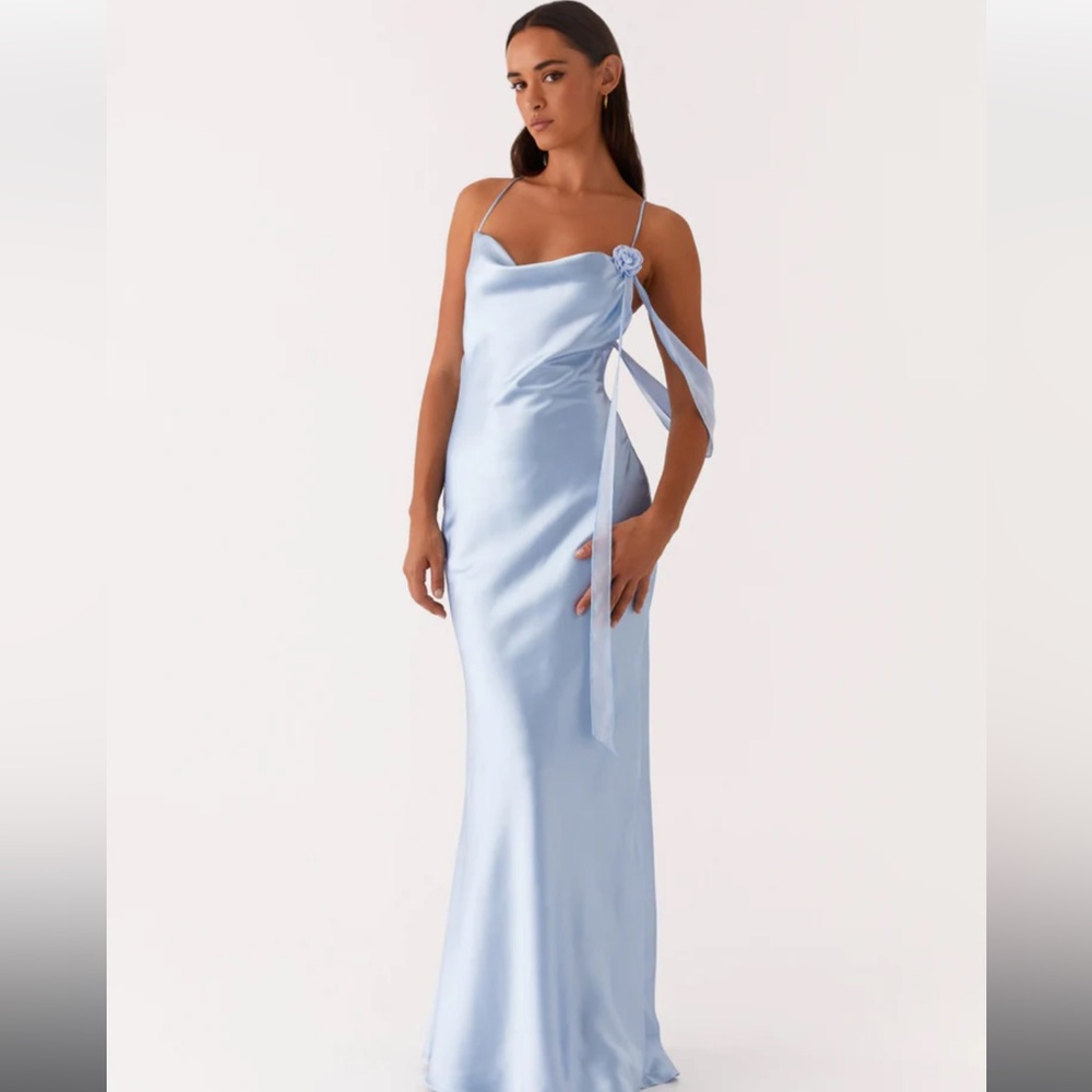 Peppermayo Satin Light Blue Dress